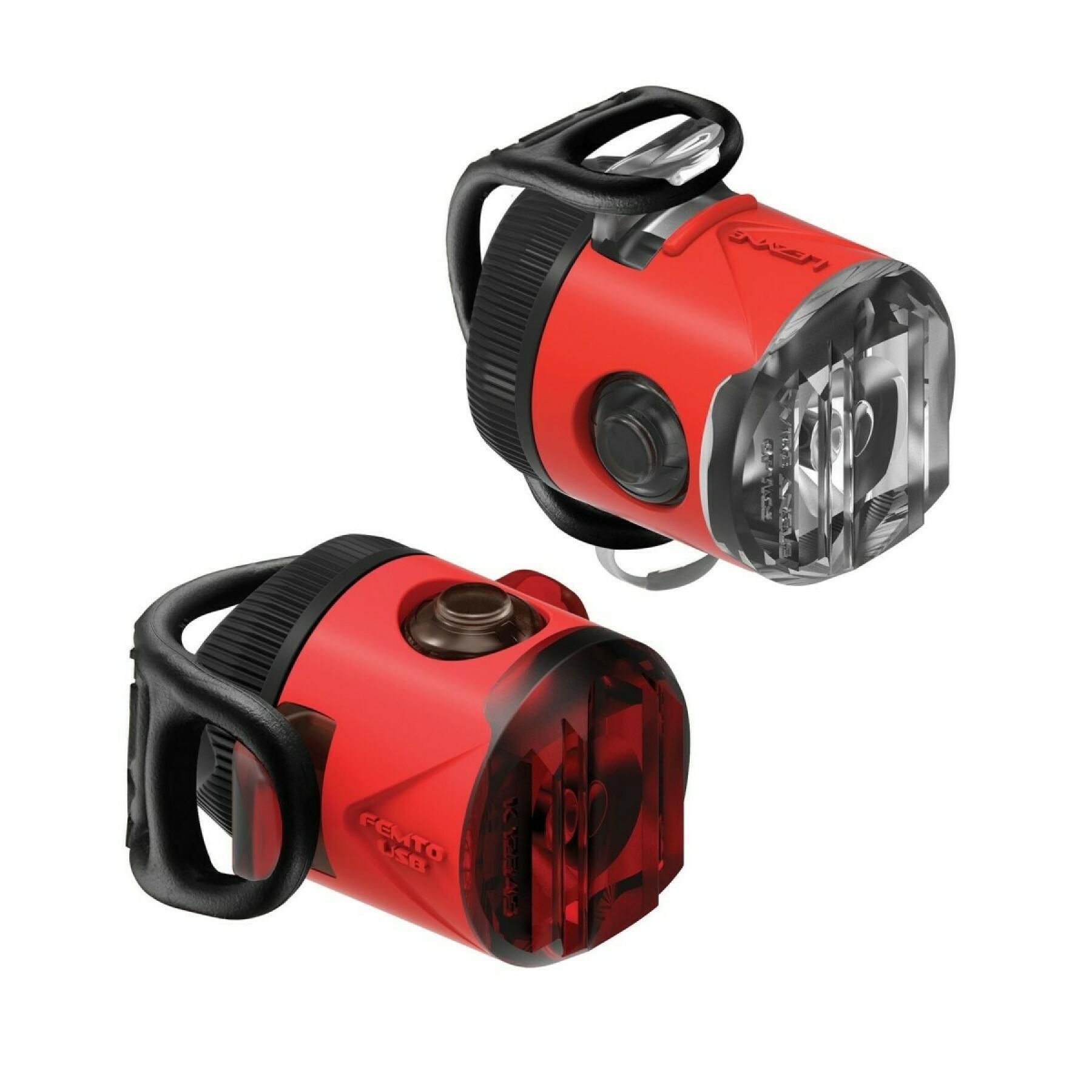 Pair of rechargeable lights Lezyne Femto USB Drive
