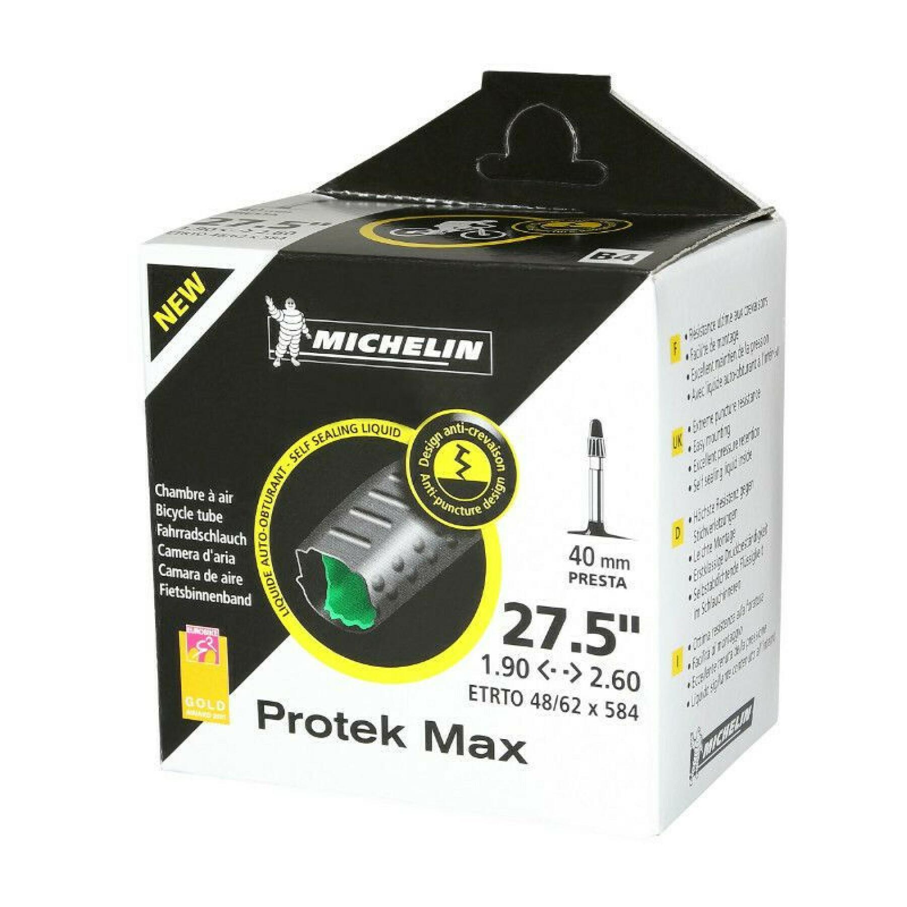 Presta valve air chamber with anti-puncture fluid Michelin protek max 27.5 x 1.90/2.30