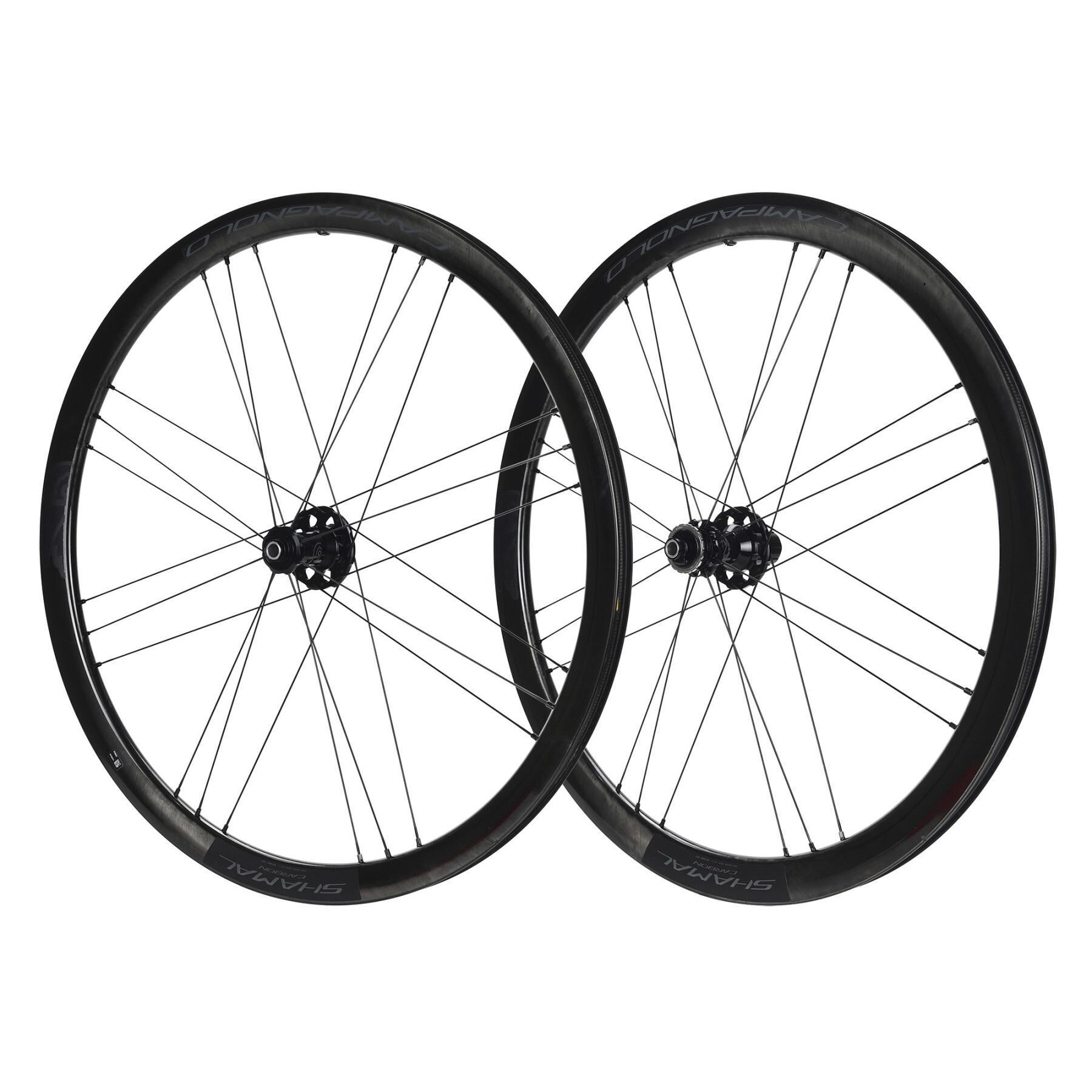 Set of 2 bicycle wheels Campagnolo Shamal C21 2Wf Disque Tubeless Ready Campagnolo N3W