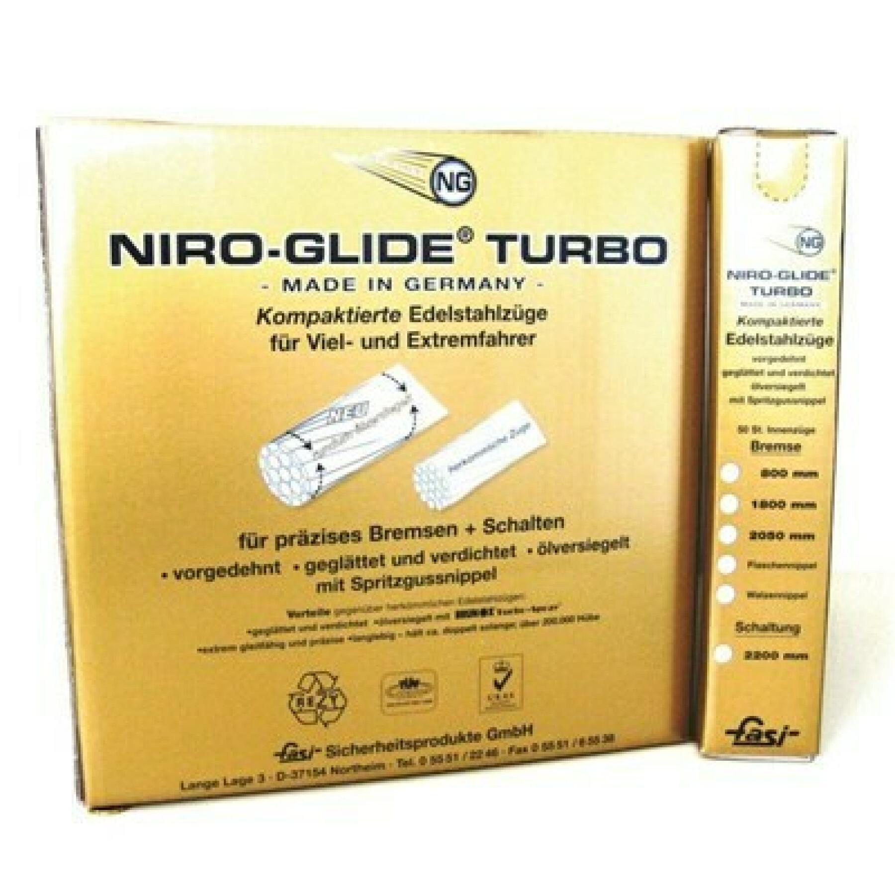 Box of 50 stainless steel brake cables Fasi Niro Glide Turbo Mtb 2050 Mmx1.5 mm
