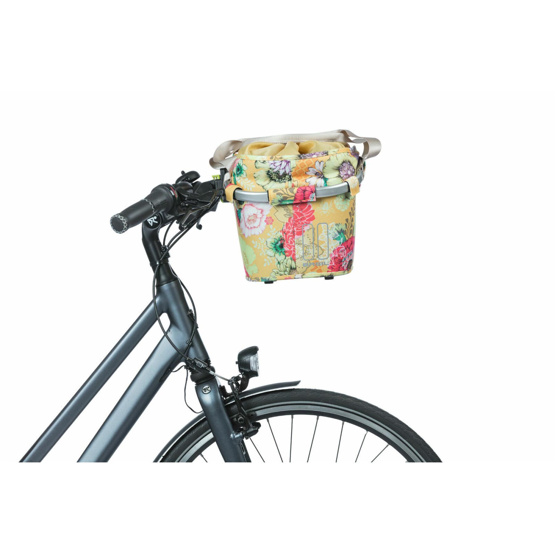 Waterproof front bike basket with reflective Basil Bloom field Klickfix