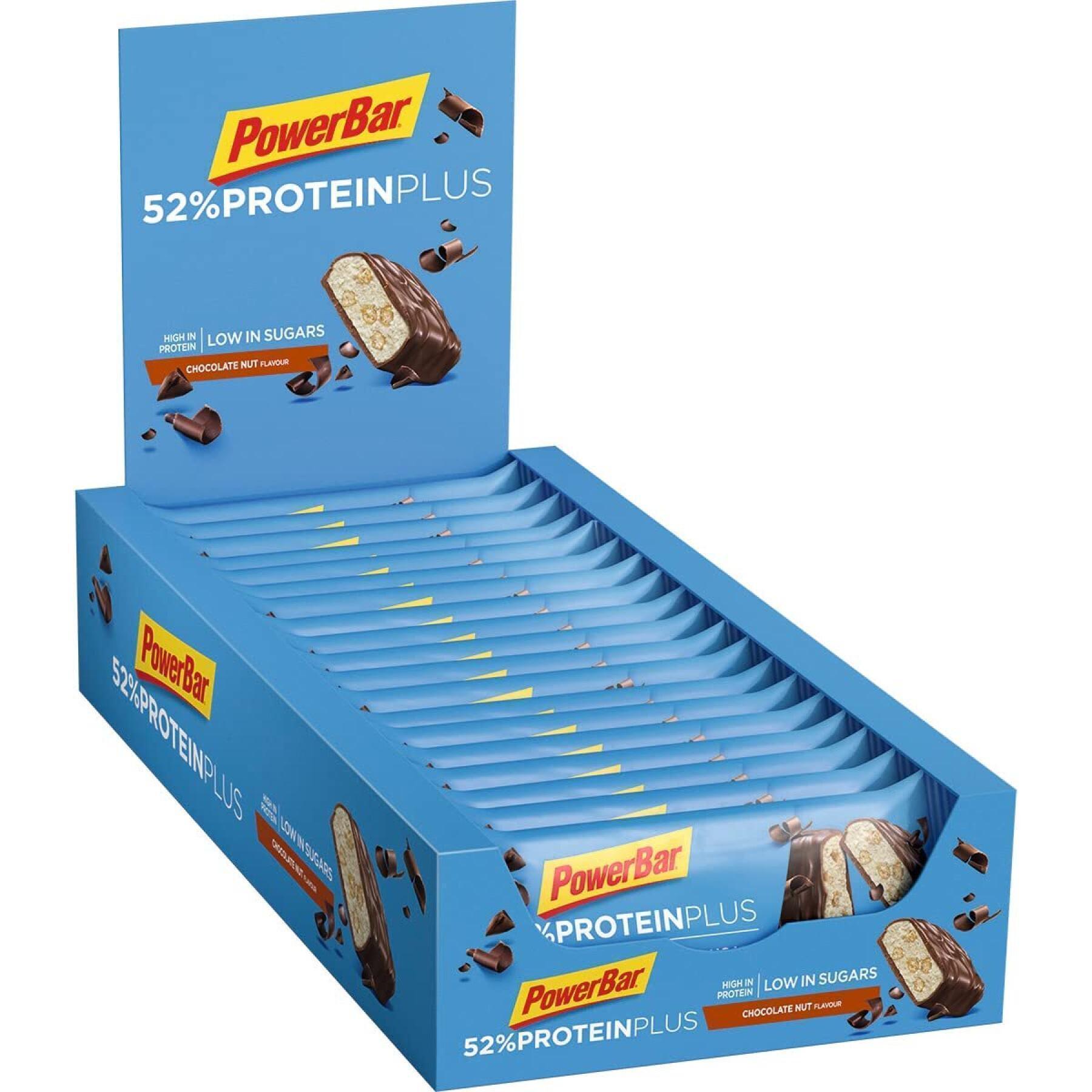 Pack of 20 bars PowerBar 52% ProteinPlus Low Sugar Chocolate Nut