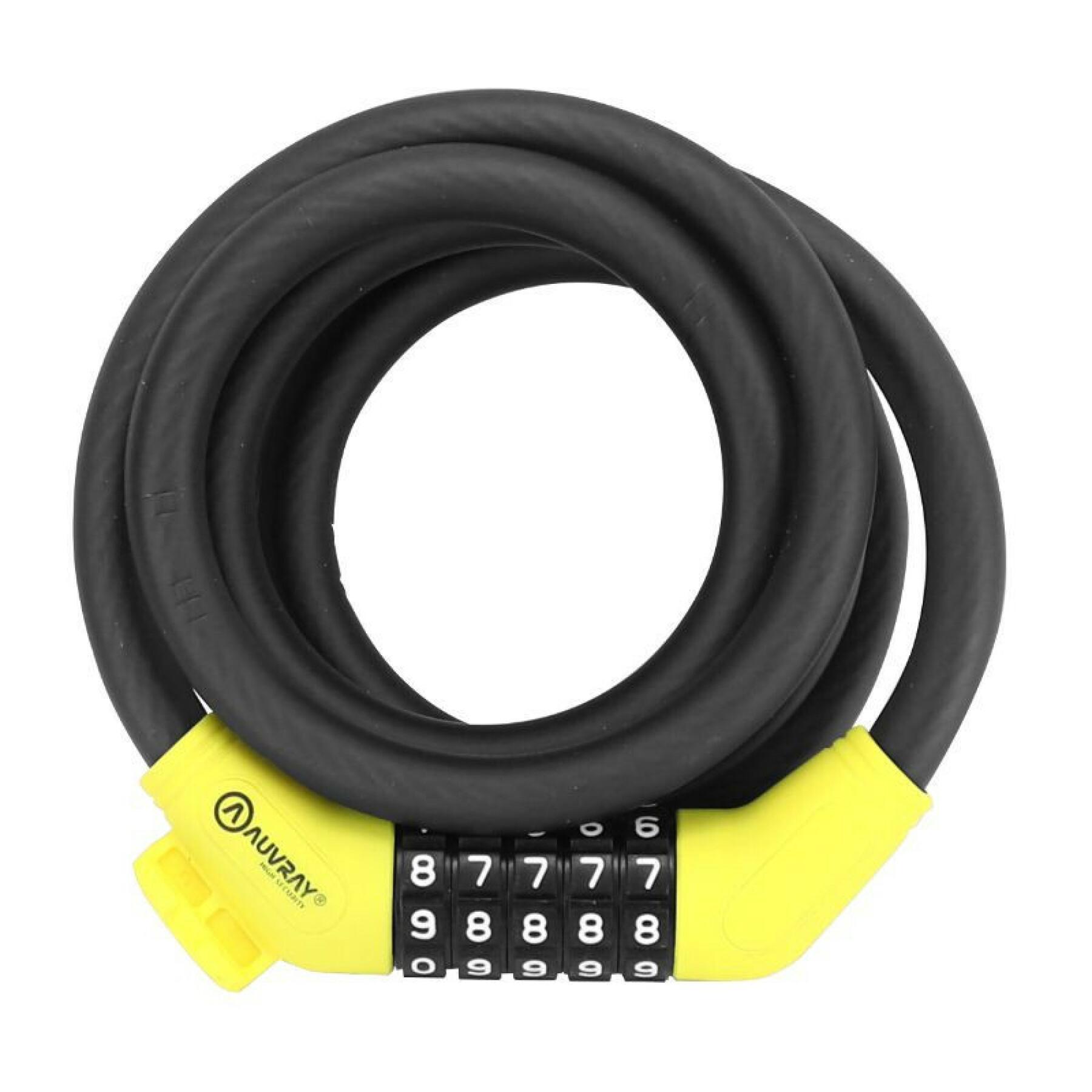 Spiral cable combination lock with holder Auvray