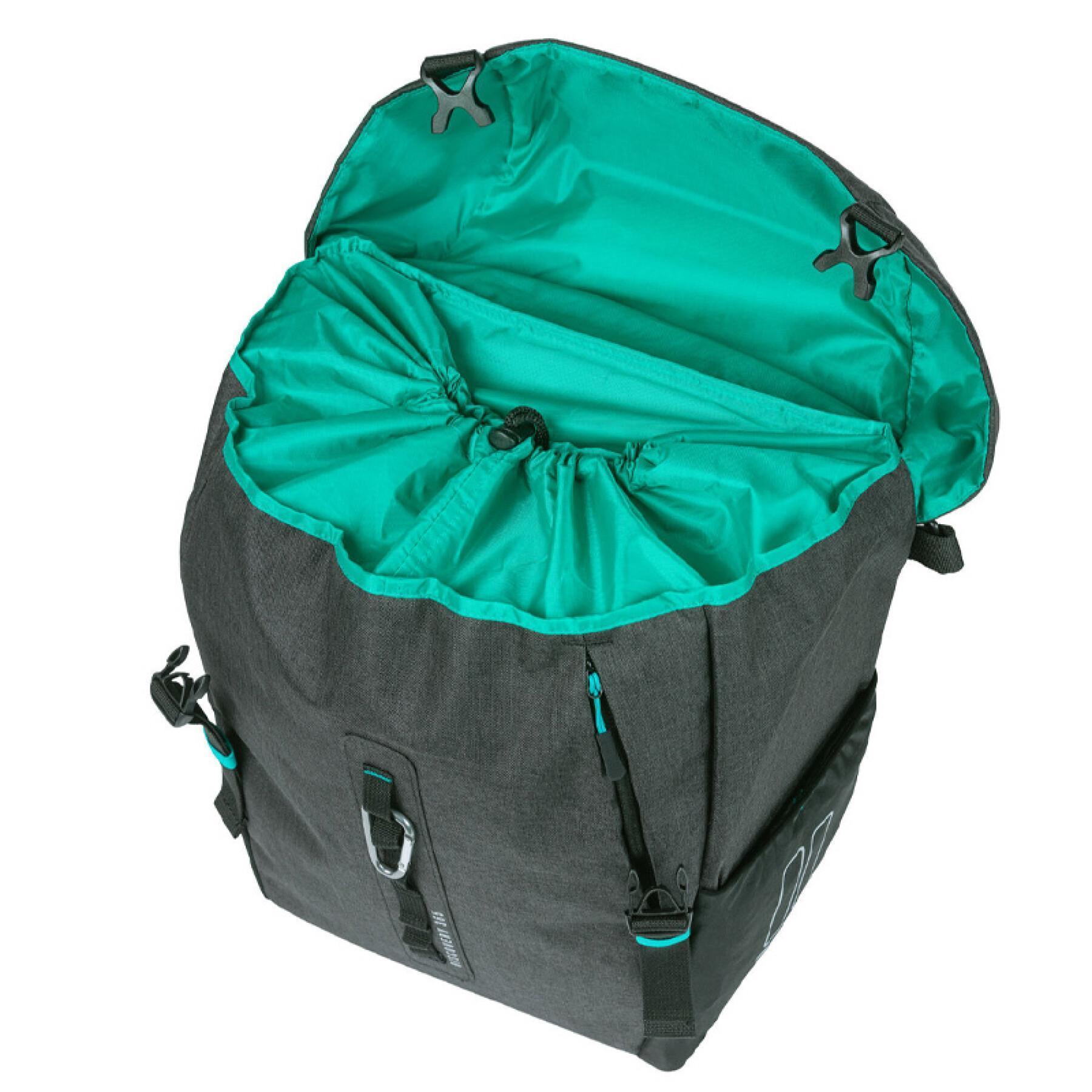 Waterproof polyester bike carrier bag with reflectors Basil 365d l hook-on