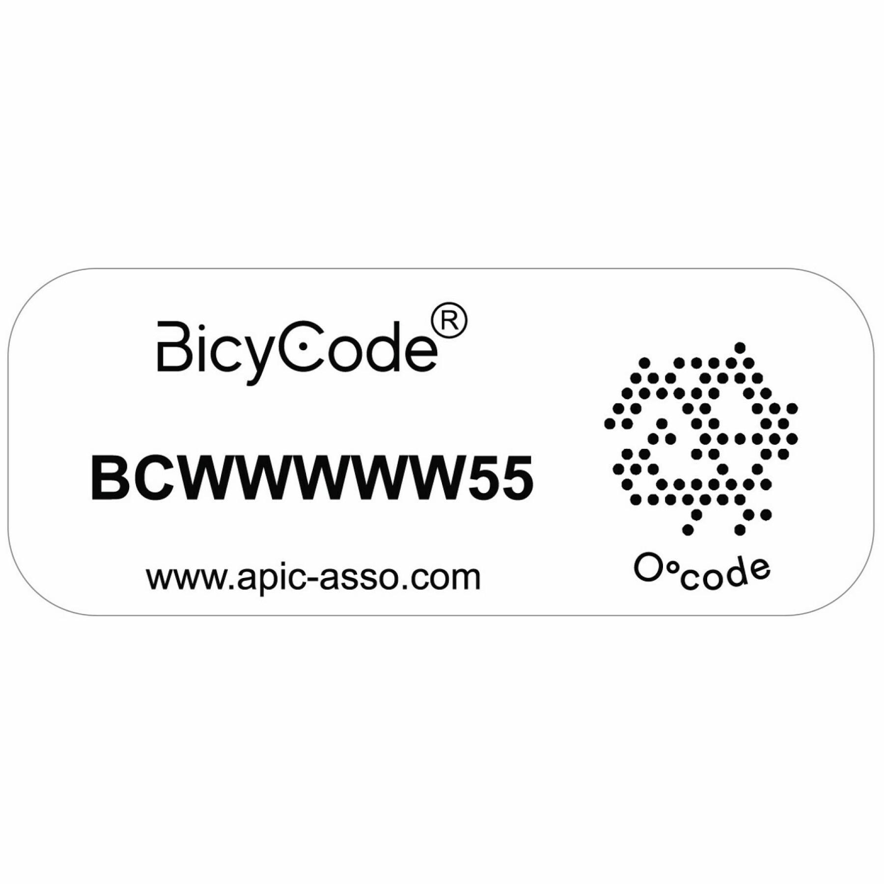 Pack of 30 permanent resin label stickers included Bicycode