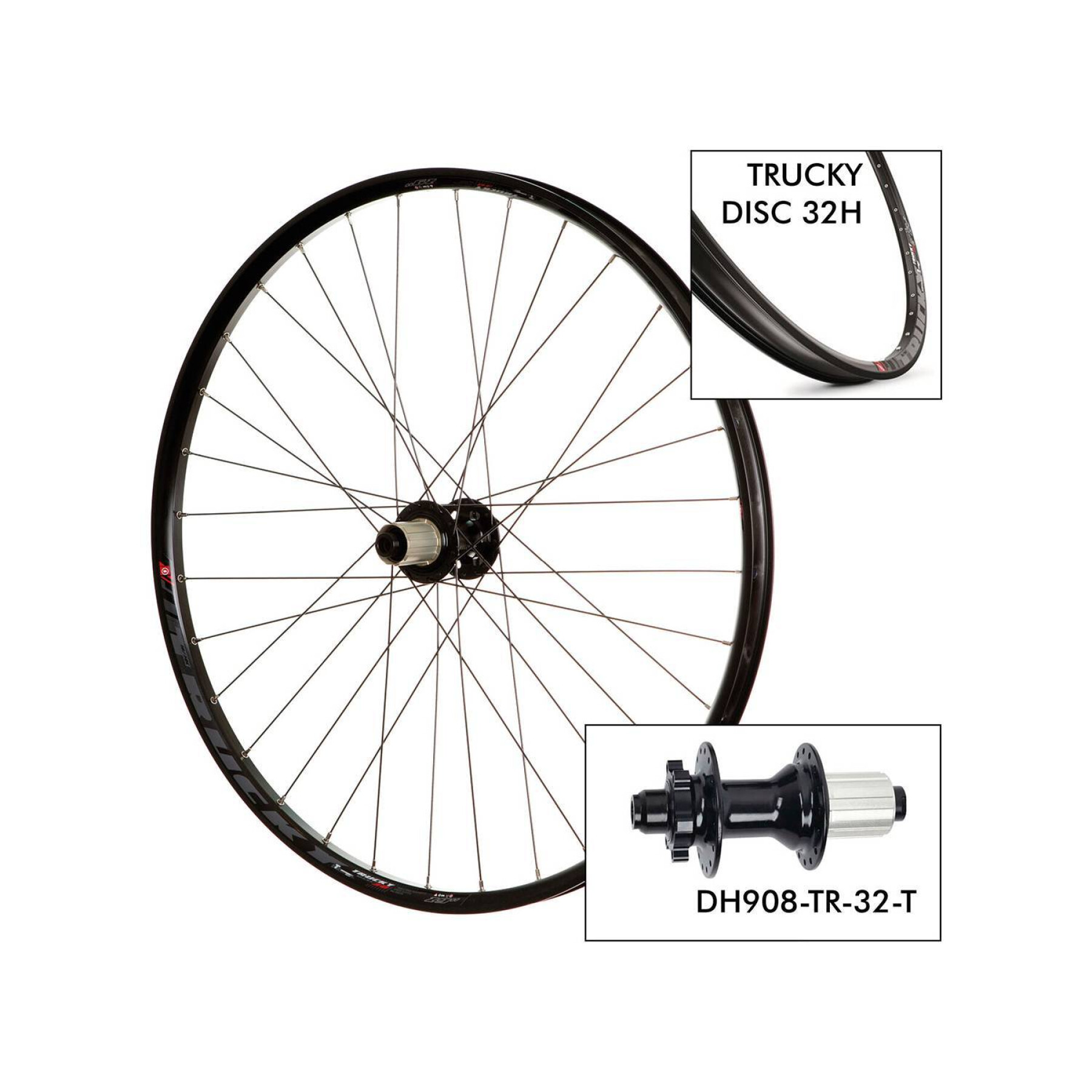 Bike wheel Black Jack T. Ready27 32H - TR 12x148