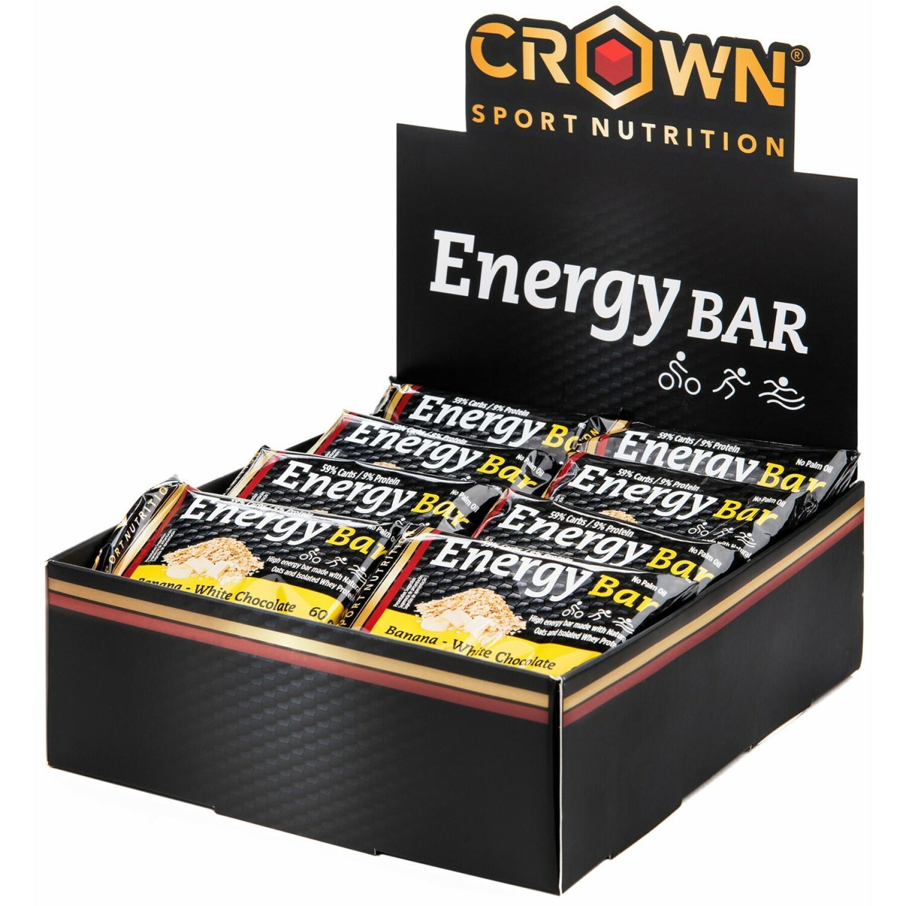 Lot of 12 nutrition bars Crown Sport Nutrition Energy - banane et chocolat blanc - 60 g