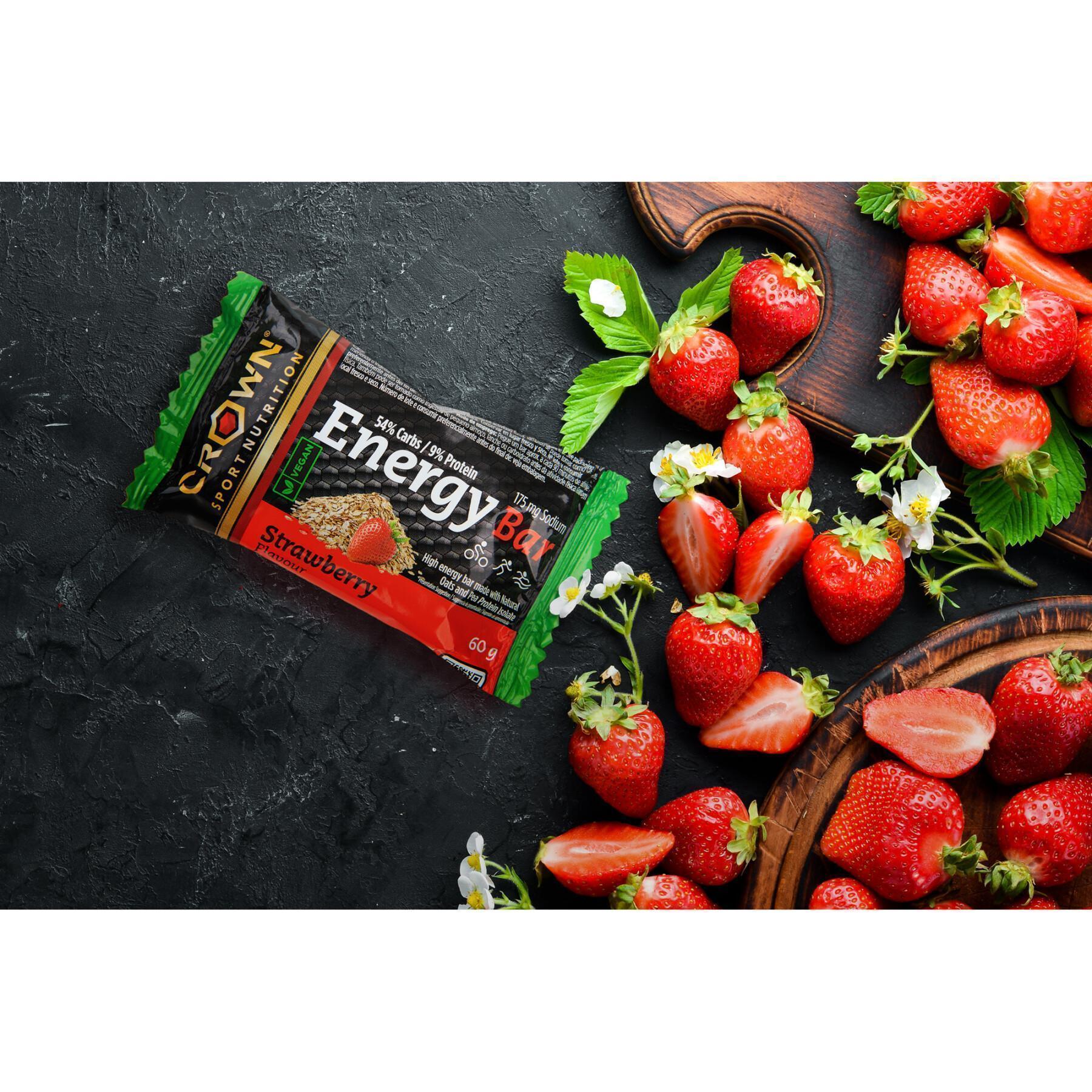 Vegan Nutrition Bar Crown Sport Nutrition Energy - fraise - 60 g