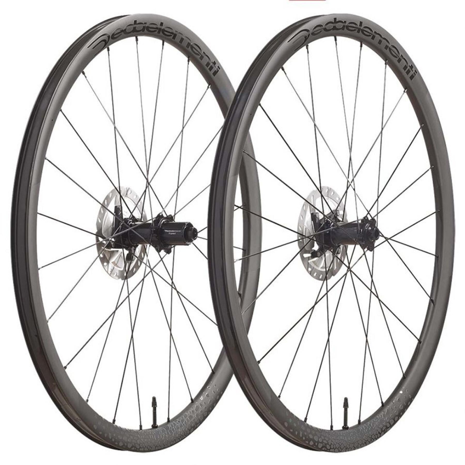Set of bicycle wheels gravel disc tire carbon tubeless Deda Trenta2 Centerlock Sram XDR