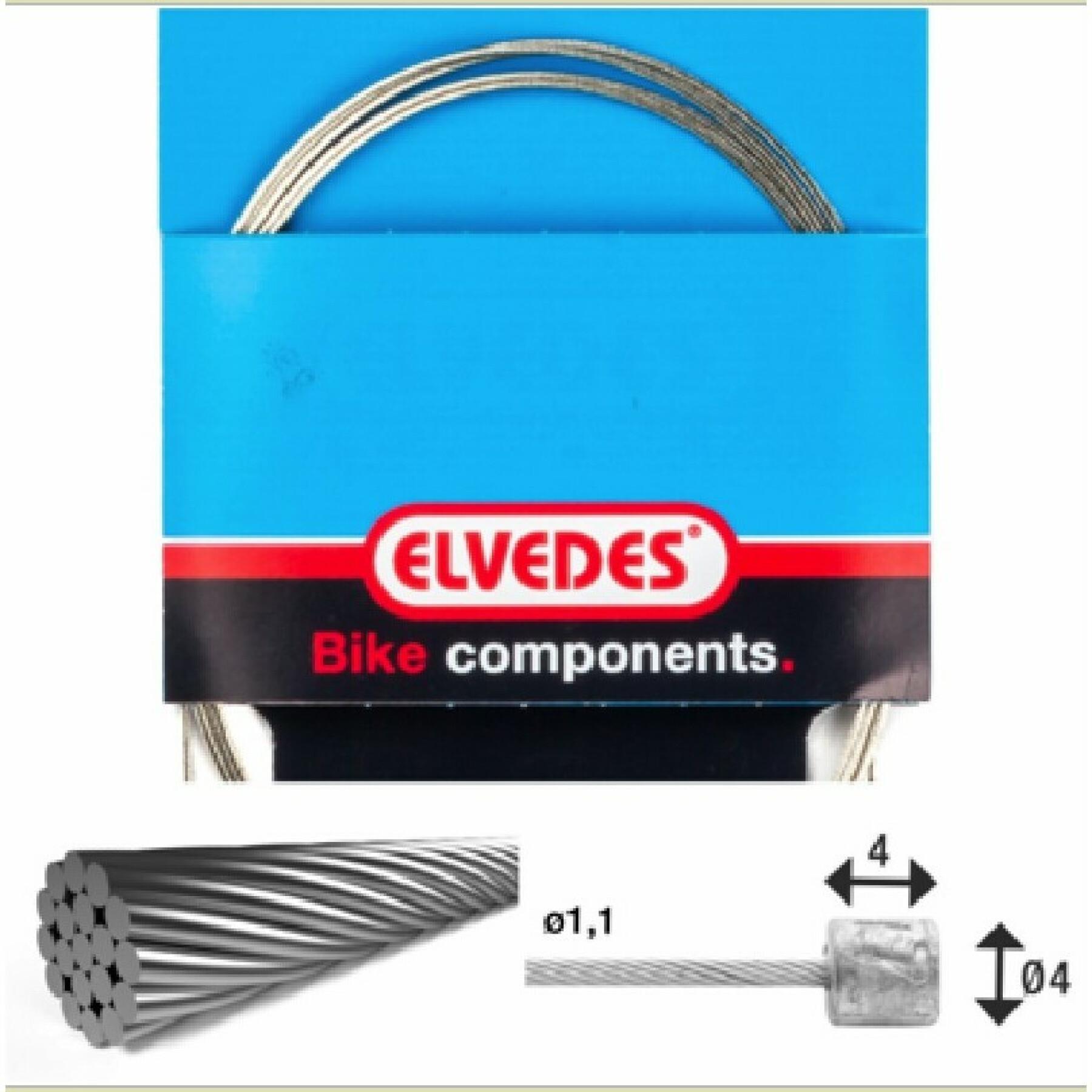 Transmission cable 1x19 stainless steel wires ø1,1mm with head ø4x4 Elvedes