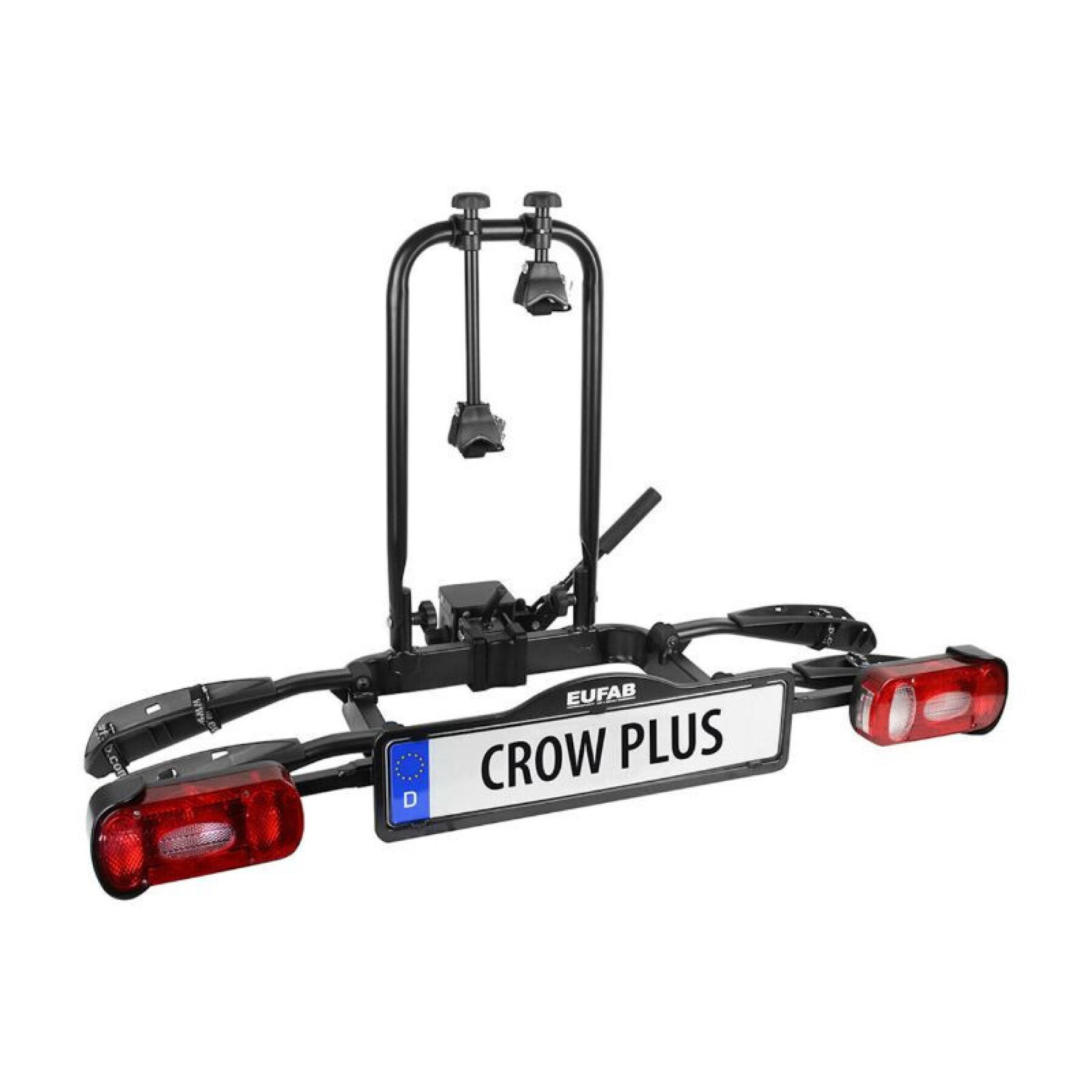 Bicycle carrier plateform plus for 2 bikes - rapide on the hitch - possibility of an extension for velo - max load 50kgs Eufab Crow