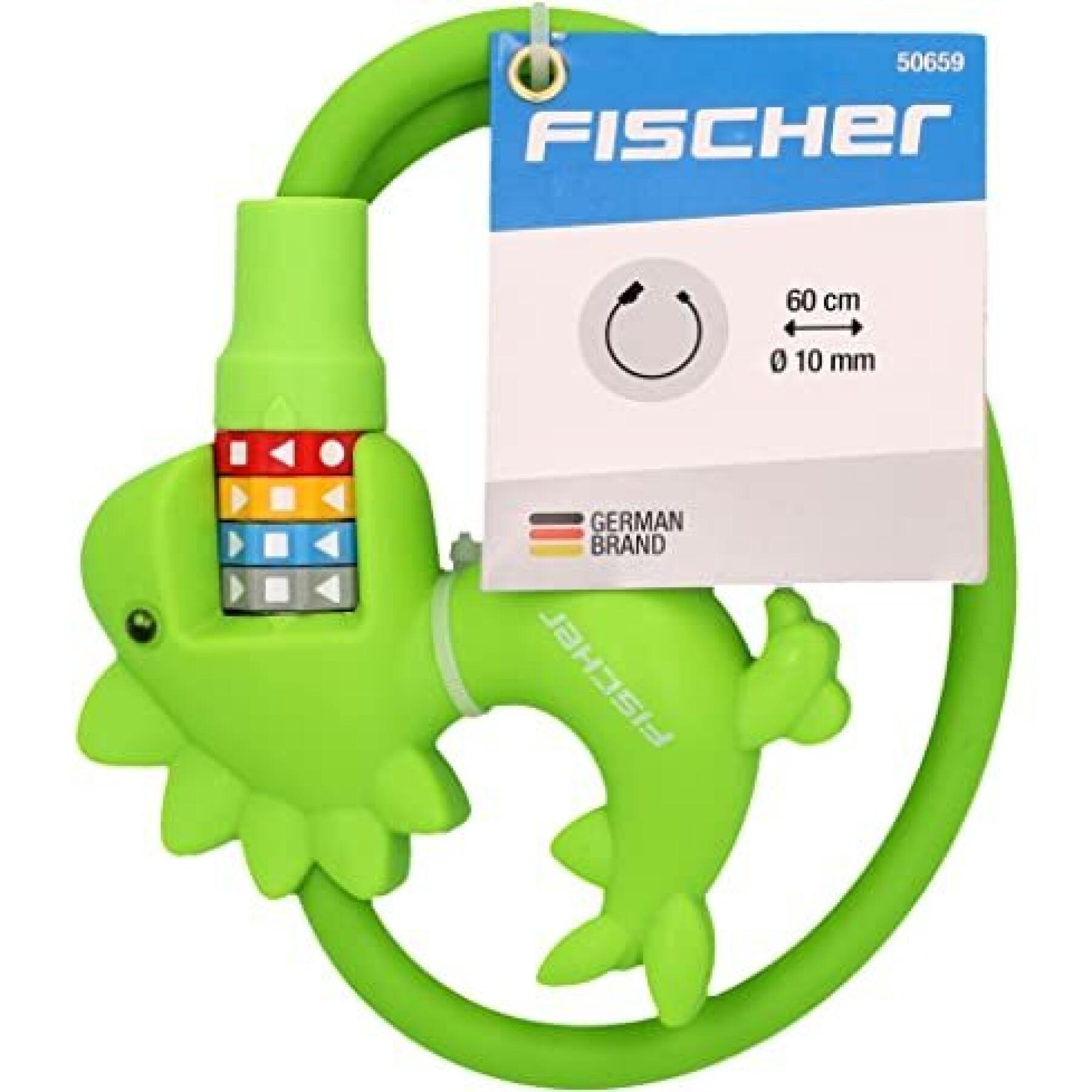 Anti-theft cable with dinosaur number padlock Fischer