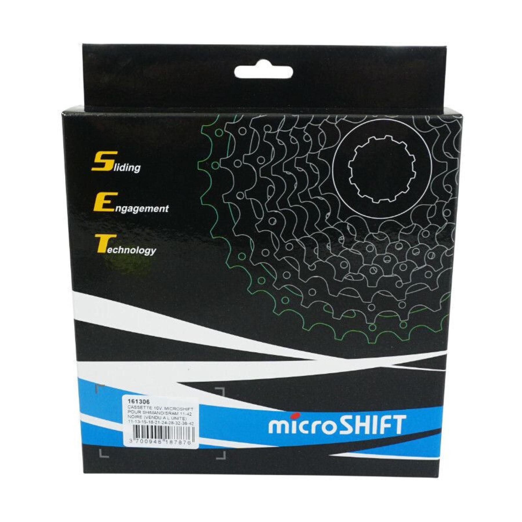 Mountain bike cassette Microshift Shimano-Sram 10 v 11-42 T