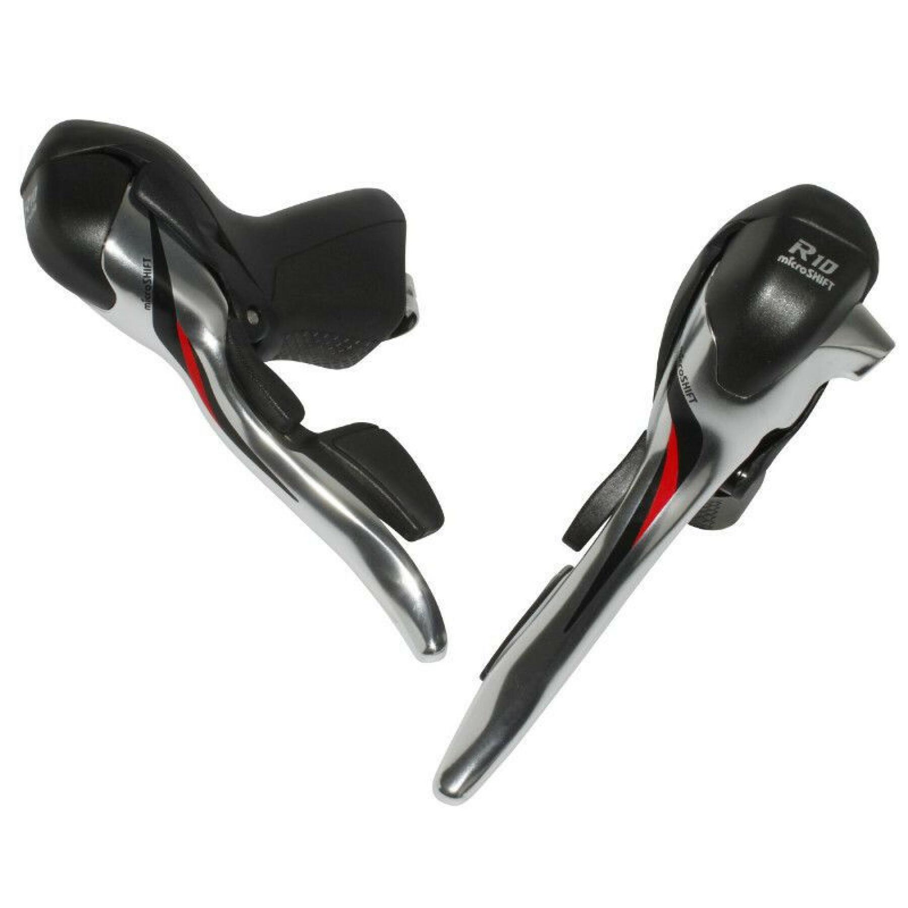 Pair of triple aluminum road shifters compatible with shimano except tiagra 4700 Microshift