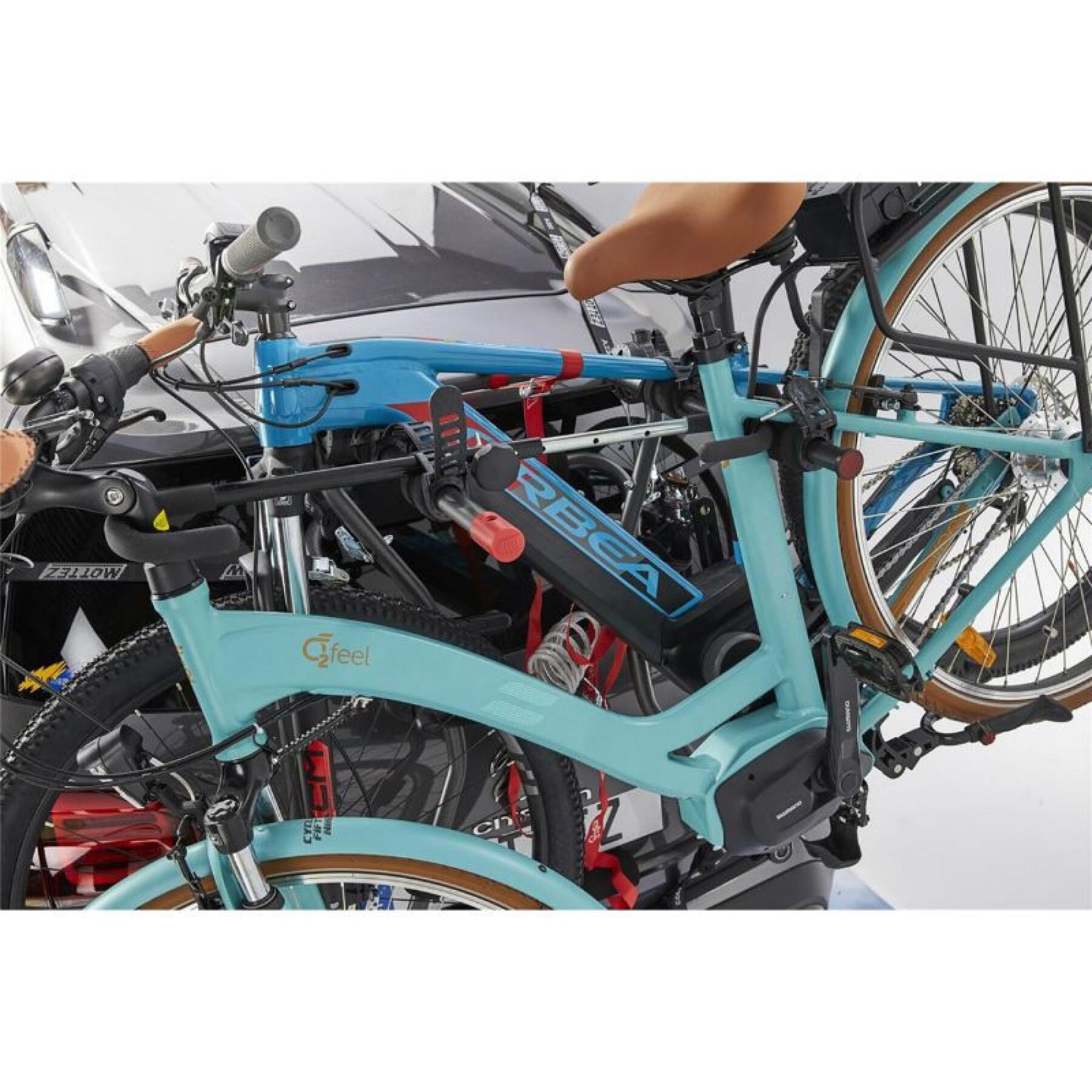 Bike carrier for 2 bikes with space for anti-theft device - homologated for 2 bikes - remember to remove the battery Mottez shiva-2