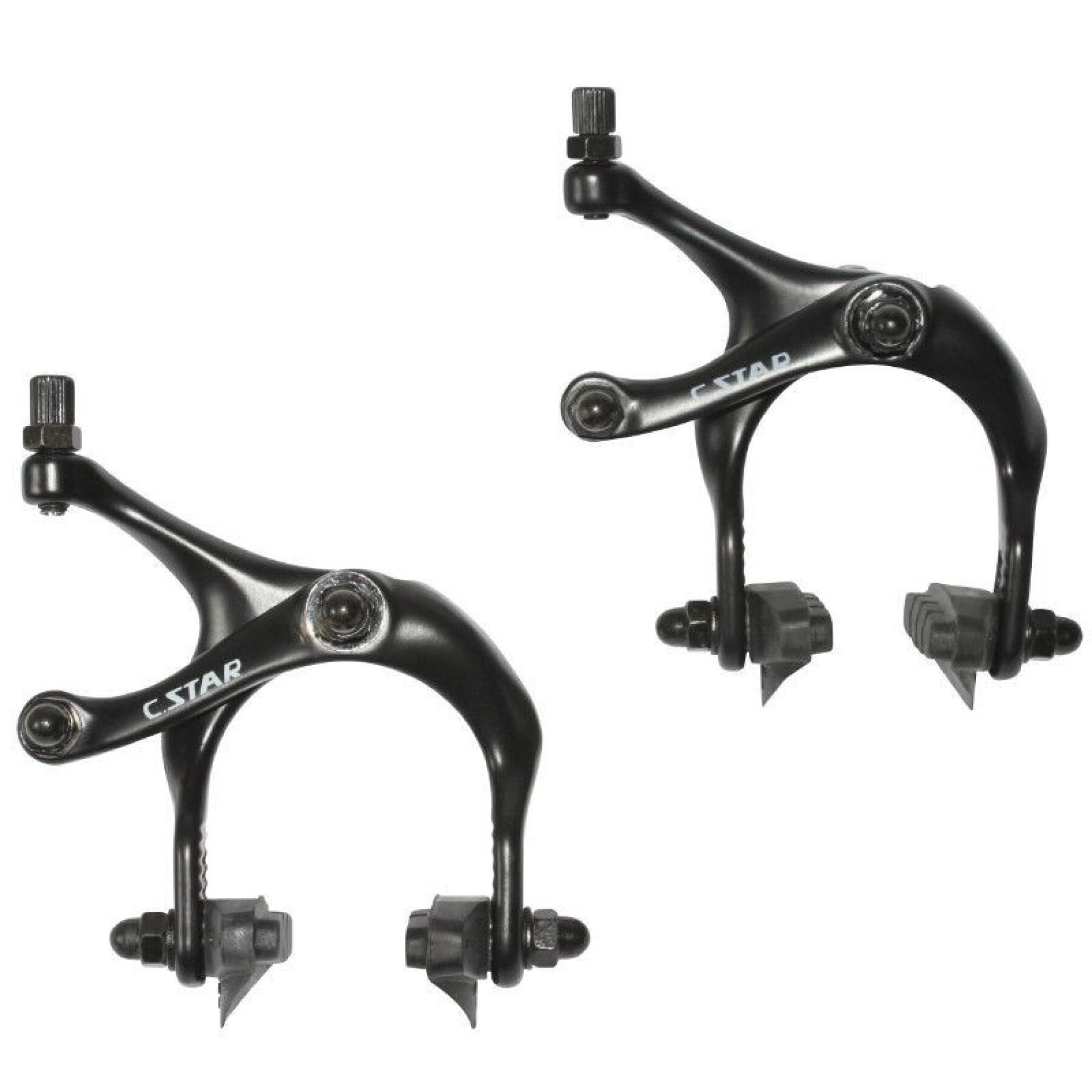 Pair of anodized aluminum road-fixie brake calipers for wheels Newton 700