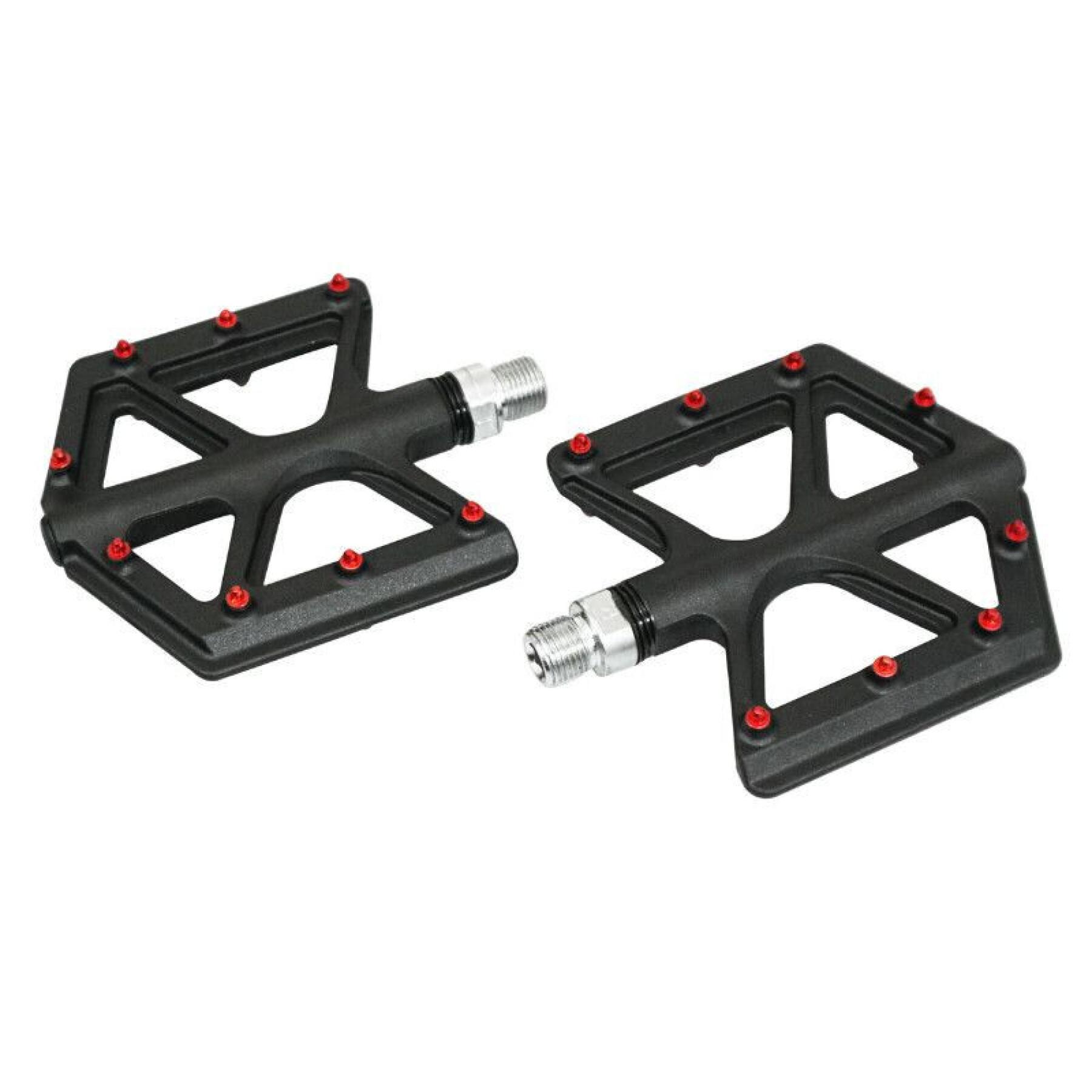 Pedals bmx-vtt downhill alu carbon fiber threading 9-16 with red pins P2R