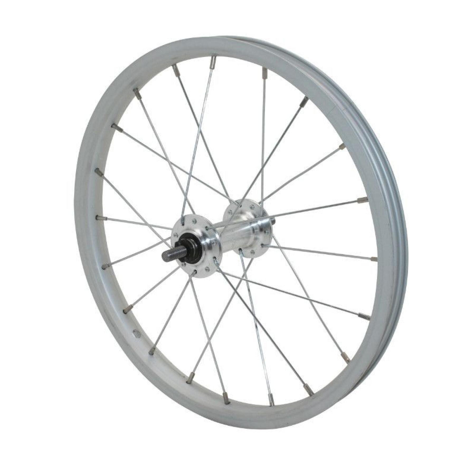 Front bicycle wheel aluminum hub steel solid axle P2R