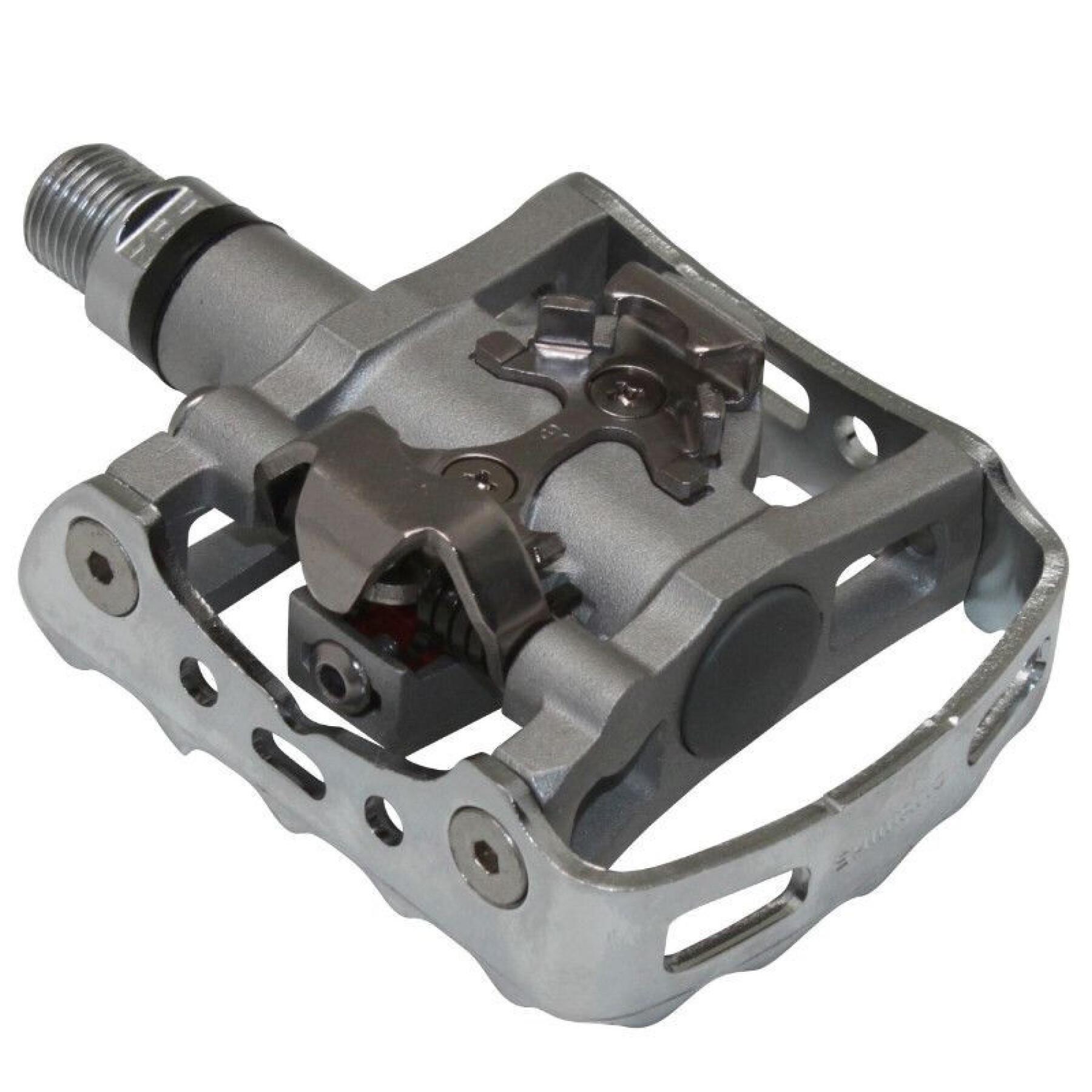 Multipurpose automatic pedals with cleats Shimano M324 face auto SPD- standard