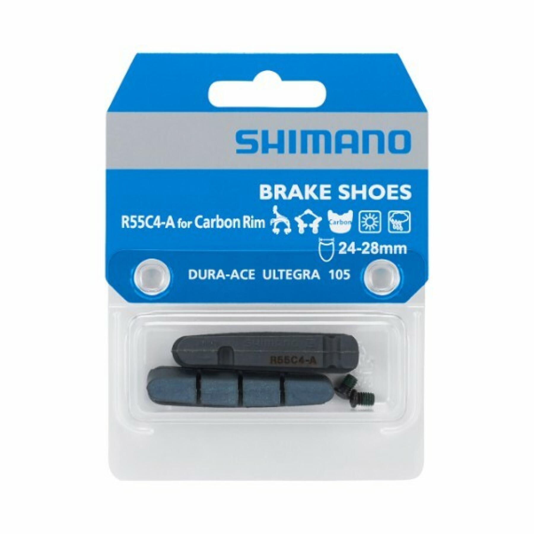 Cartridge type brake pads and mounting bolts for carbon rims Shimano R55C4