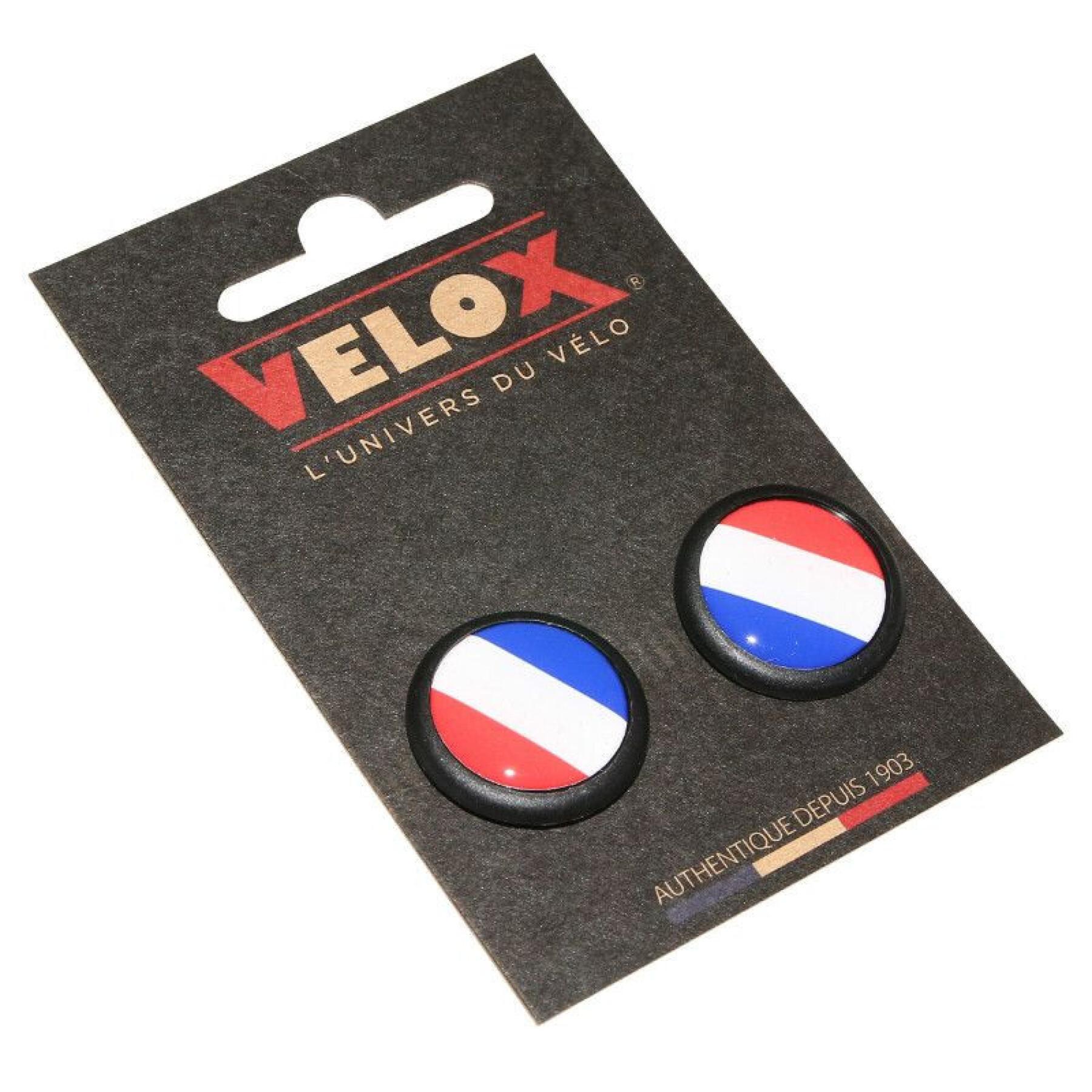 Set of 2 handlebar caps for road bikes Velox Doming France