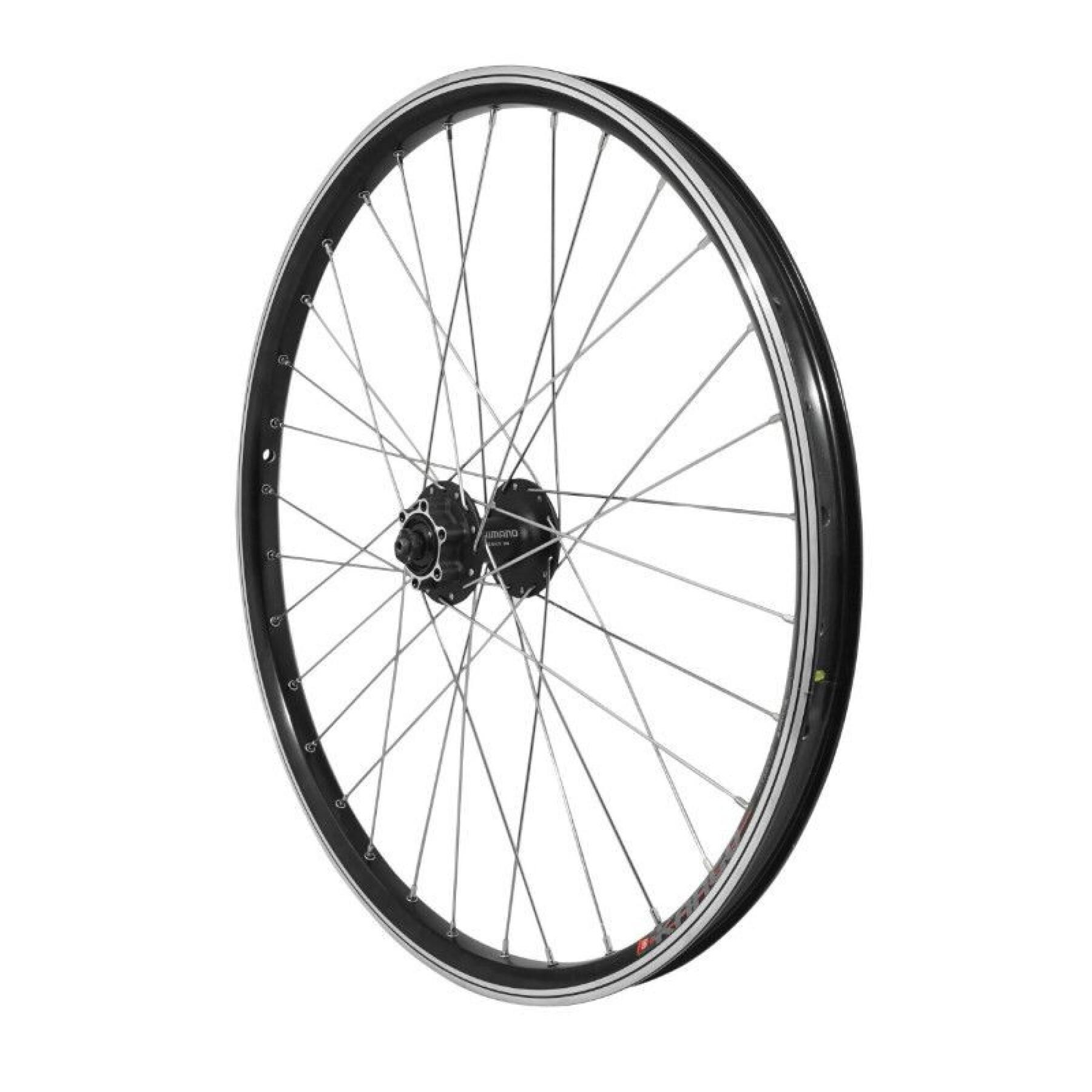 Bicycle wheel disc front aluminum double wall hub shimano disc 6 hole locking (reinforced) stainless steel spoke Velox Kargo - Vae - E-Bike M475