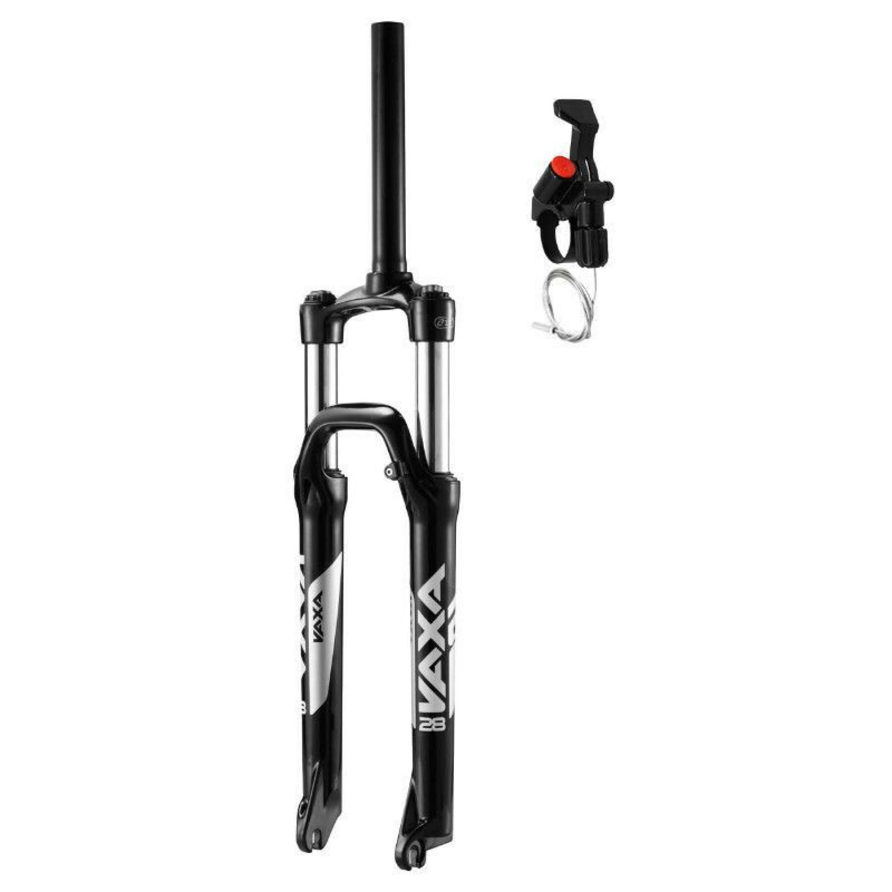 Adjustable mountain bike fork-lockable to handlebars deb. 100mm smooth pivot 295mm tapered 1"1-2 - 1''1-8-28,6 external compatible disc Zoom Vaxa 28