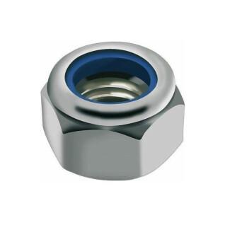 Set of 25 stainless steel nuts Black Bearing M6 Nylstop