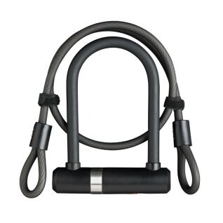 Bike lock with key and cable - ideal for bikes Axa-Basta Newton Pro Sold Secure Niveau Silver
