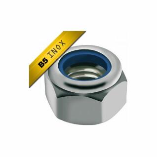 Set of 25 stainless steel nuts Black Bearing M4 Nylstop