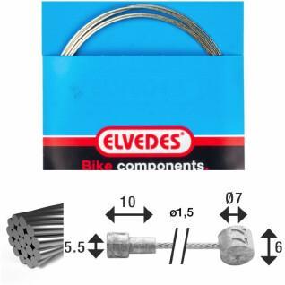 Brake cable 1x19 stainless steel wire ø1,5mm v-head ø5,5x10 and t-nipple Elvedes