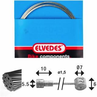 Brake cable 1x19 stainless steel wire ø1,5mm v-head ø5,5x10 and t-nipple Elvedes