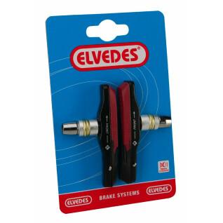 Pair of brake pads plus aluminum pad holders for wet conditions Elvedes V-type