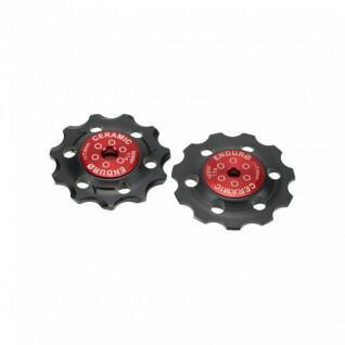 Derailleur hanger Bearings Jockey wheel set CX Ceramic-SRAM 9 to 11 speed-Red