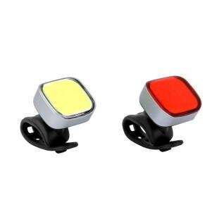 Bike light kit usb on handlebars-seatpost leds (delivered with fixings) - rechargeable usb Newton 36B