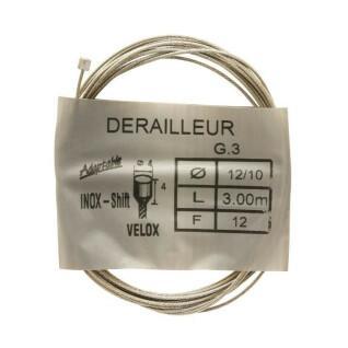 Box of 25 stainless steel derailleur cables Velox Shimano 12-10 3,00 m