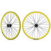 Front wheel fixie yellow rim black hub Rodi