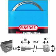 Brake cable 7x7 stainless steel wires ø1,5mm v-head ø5,5x10 and t-nipple Elvedes