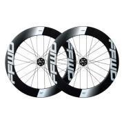 Pair of bicycle wheels with tubular hubs Fast Forward Ryot77 Track Ffwd