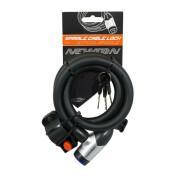 Spiral bike lock with key and lock cover with holder + 2 keys Newton