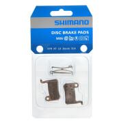 Pair of metal and spring bicycle brake pads with cotter pin Shimano M06-MX